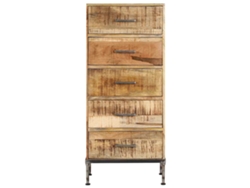 Cómoda de 45x35x106 cm, madera maciza de mango.