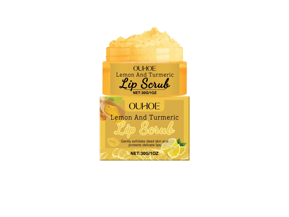 Exfoliante labial con cúrcuma y limón.