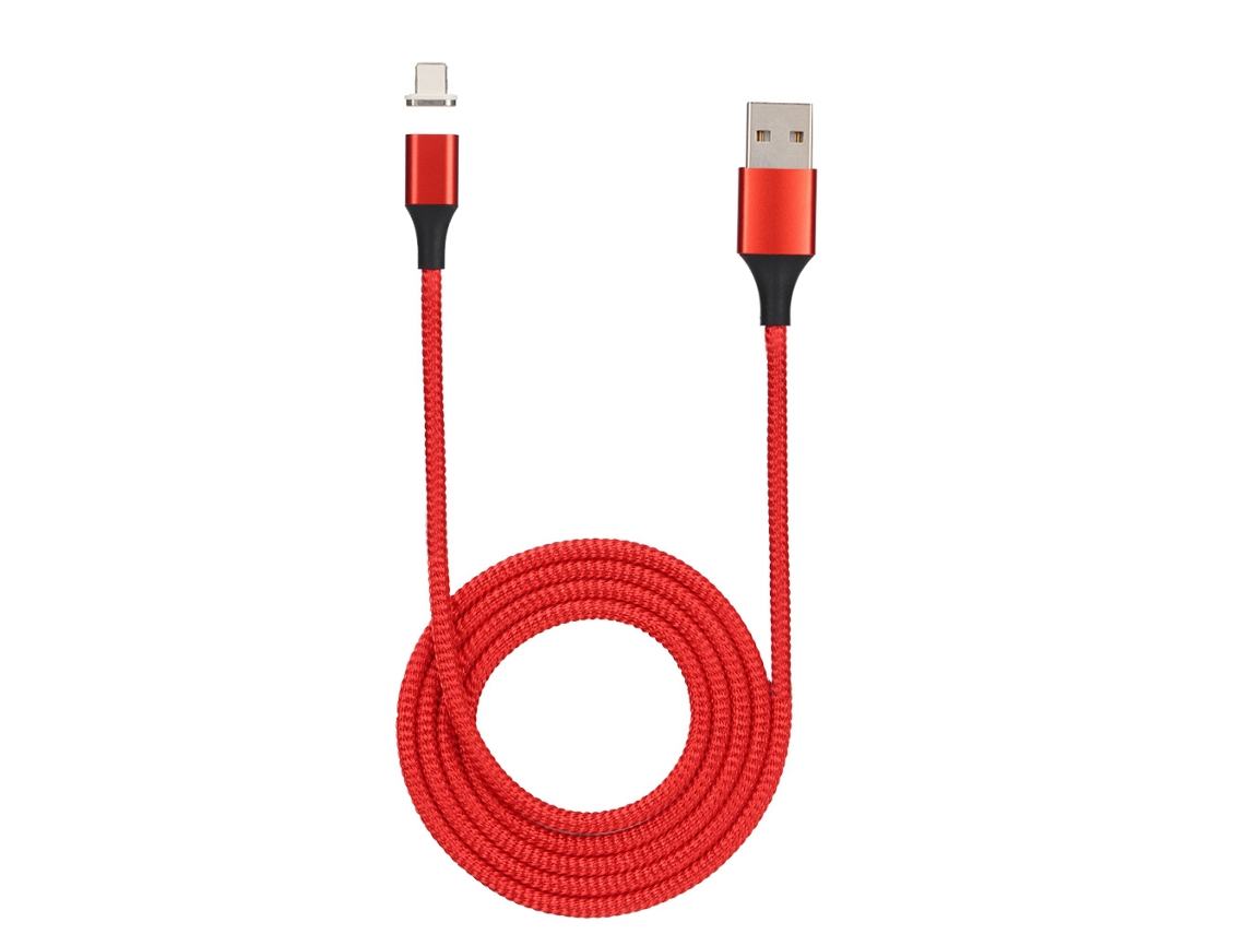 Cable De Datos De Carga Magnética 3a Con Luz Led Para Iphone (rojo)