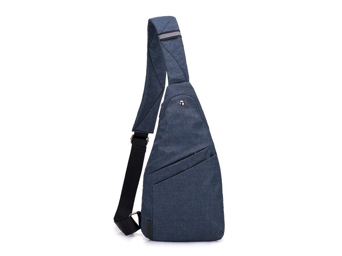 2026-bolsa Bandolera Antirrobo Linjou Ligera Con Bolsillos Personales Mochila Cruzada Hombro Pecho (azul)