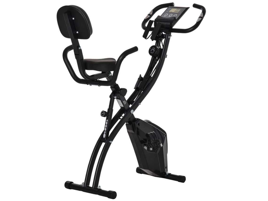 Bicicleta Estática 2 En 1 Plegable, Con 8 Niveles De Resistencia Magnética Y Bandas De Resistencia