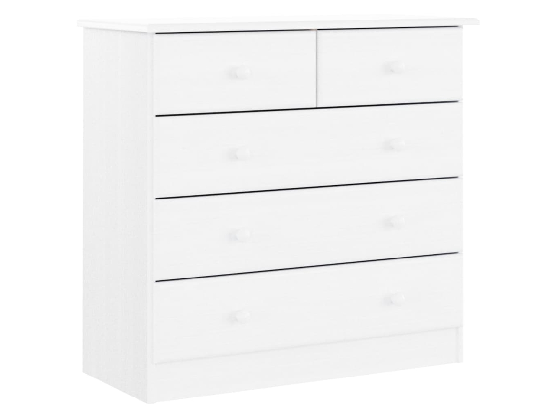 Cómoda alta de madera maciza de pino blanco MAISON EXCLUSIVE (77x35x73 cm)
