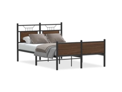Maison Exclusive - Estructura De Cama Sin Colchón Madera Marrón Roble 120x190 Cm