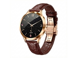 Smartwatch Mujer Chronus 35mm AMOLED Diseño Lujo Metal SpO2 (Marrón)