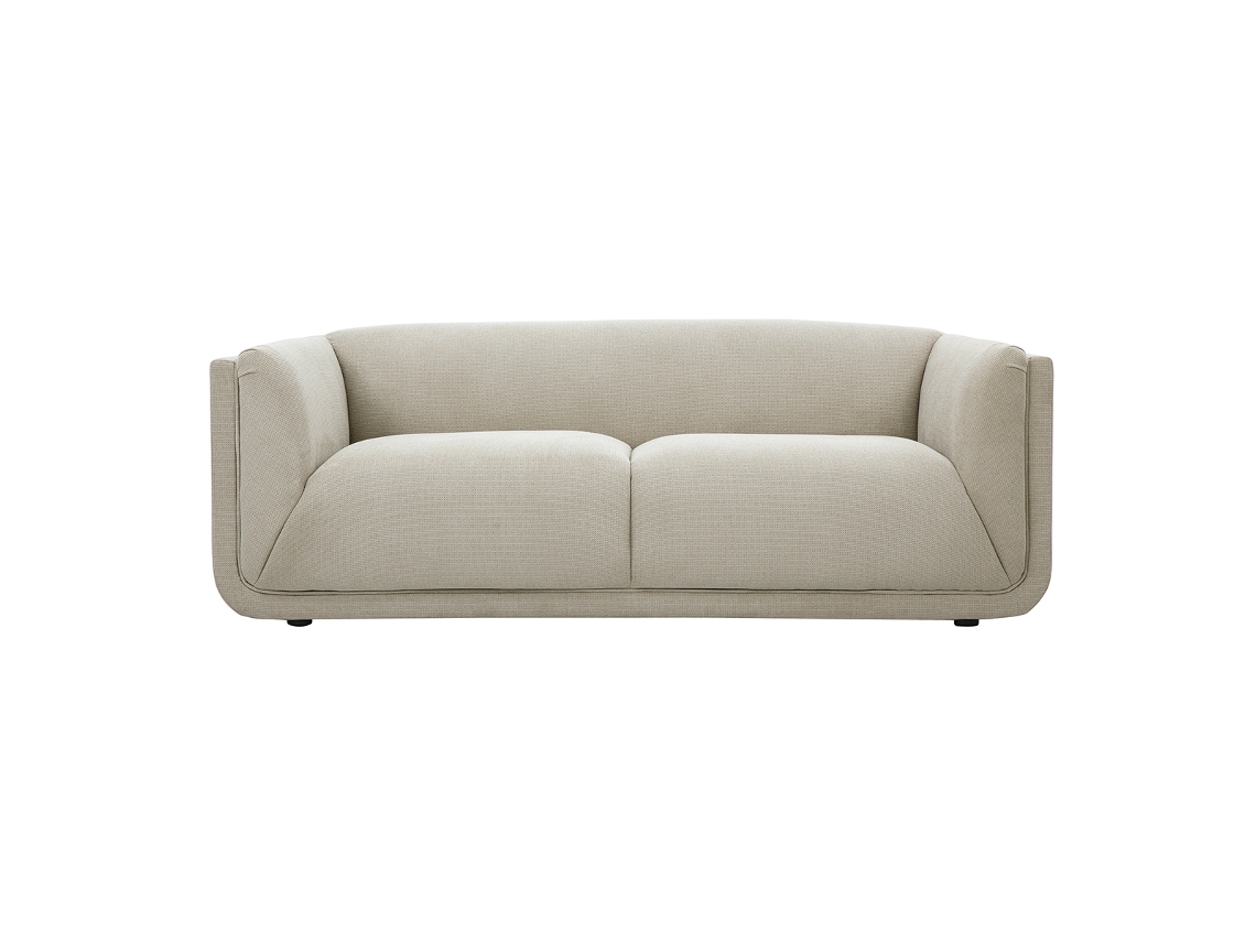 Sofá de diseño de 3 plazas en tela de chenilla texturizada beige Hosbo Miliboo