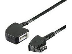 Cable Telefónico GOOBAY TAE-F (3m - Negro)