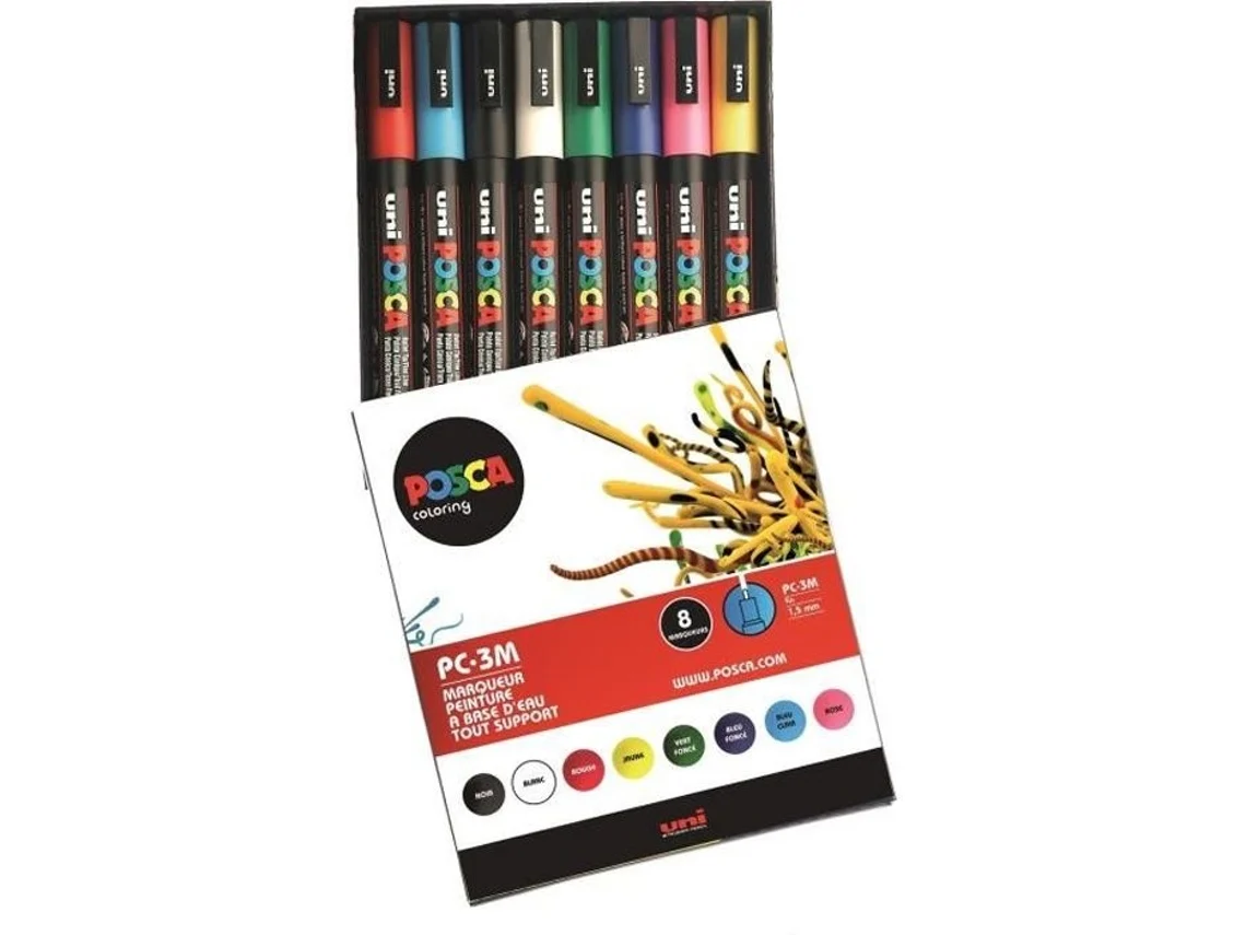 POSCA 8 marcadores de punta fina y cónica
