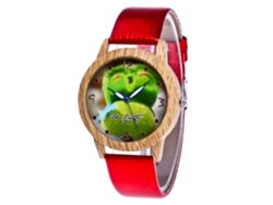 Reloj De Pulsera Analógico Con Bisel Redondo Y Movimiento De Cuarzo, Color Rojo De Moda.