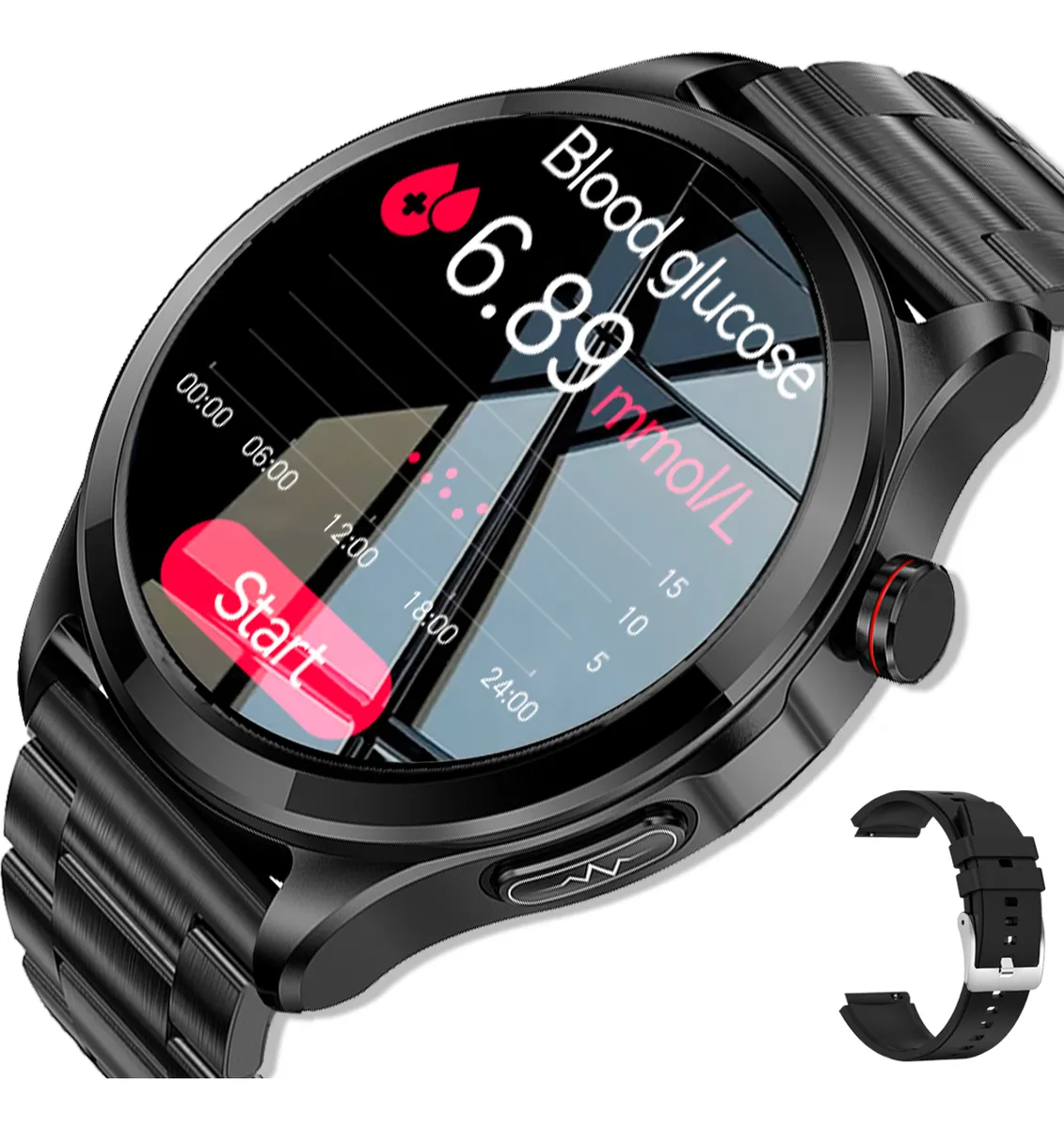 Reloj inteligente para hombre con monitor de glucosa y ECG Ppgvayotoy