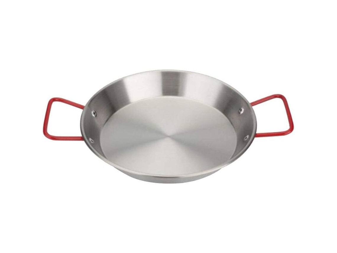 Paellera Antiadherente De Acero Inoxidable De 28 Cm Para Uso Duradero En La Cocina.