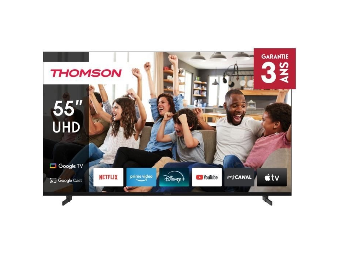Televisor LED 55ug4s14 de 55 pulgadas, 4K, UHD, 3840x2160, HDR, 10 pulgadas, Google TV, dos HDMI 2.1, dos HDMI 2.0, Thomson (139 cm)