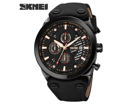 Relojes para Hombre Reloj de Pulsera de Cuero con Fecha Resistente al Agua Relojes Deportivos analógicos de Cuarzo-cinturón Negro y Esfera Negra LU...
