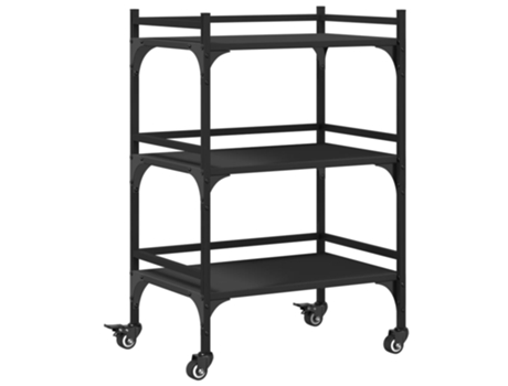 Carrito de cocina madera de ingeniería negro VIDAXL ( 50x35x75,5 cm)