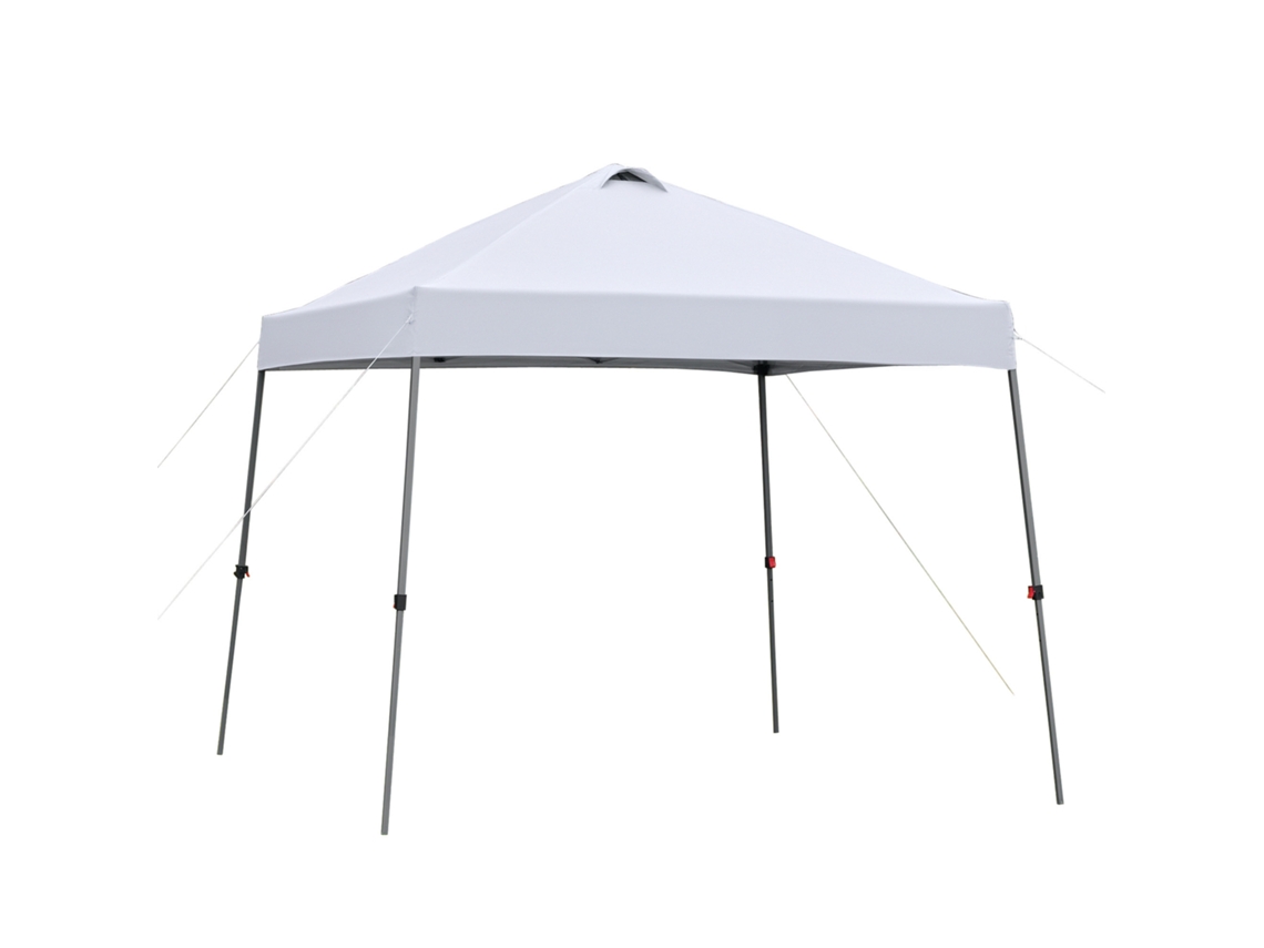 Cenador plegable de 3x3 m con ruedas, bolsa de transporte, acero, impermeable, blanco.