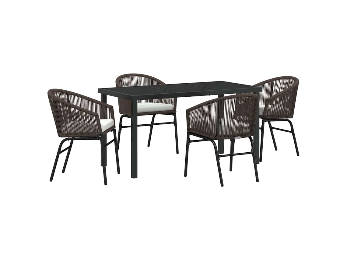 Maison Exclusive - Conjunto De Comedor De Jardín 5 Pcs Marrón