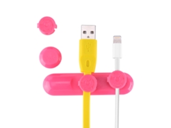 Pinza De Cable De Datos Con Fijación Magnética, Organizador De Cables De Escritorio, Soporte De Cable, Rojo Rosa