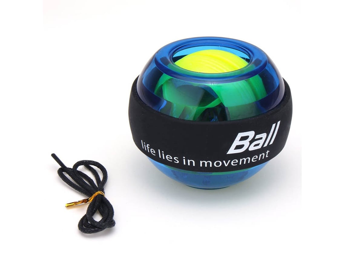 Powerball, pelota energética con giroscopio LED azul para entrenamiento de fuerza de muñeca y brazo, ideal para ejercicios en casa. Mdug