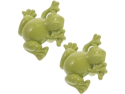 Juego De 2 Pomos Para Muebles Con Forma Rana, Aleación Zinc Verde. Tiradores Resistentes Y Fáciles