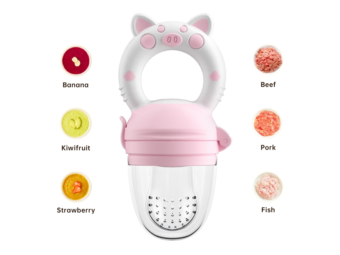 Juguete de alimentación para bebés con frutas y verduras, rosa, mediano