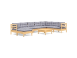Maison Exclusive - Juego De Muebles De Jardín 9 Pzas Y Cojines Madera Maciza Pino