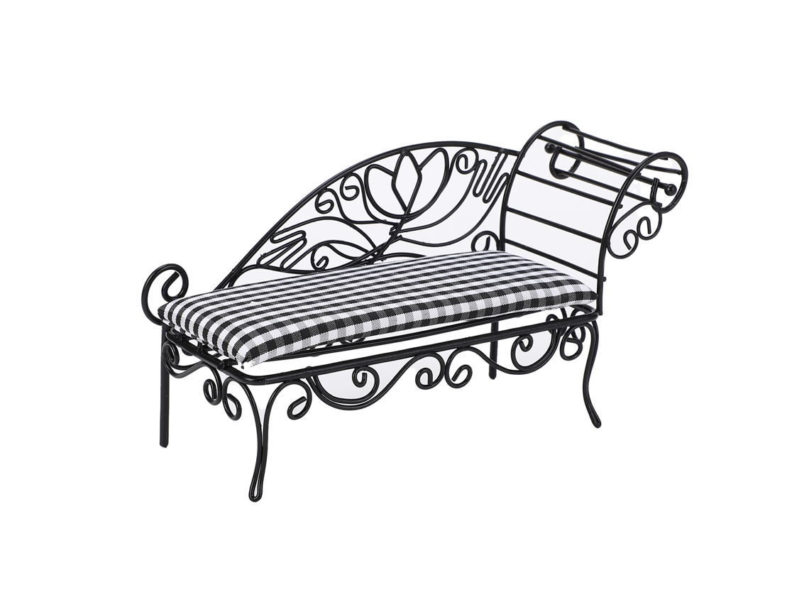 Cama De Hierro Para Casa De Muñecas A Escala 1:12. Muebles En Miniatura De Estilo Retro Clásico En Color Negro.
