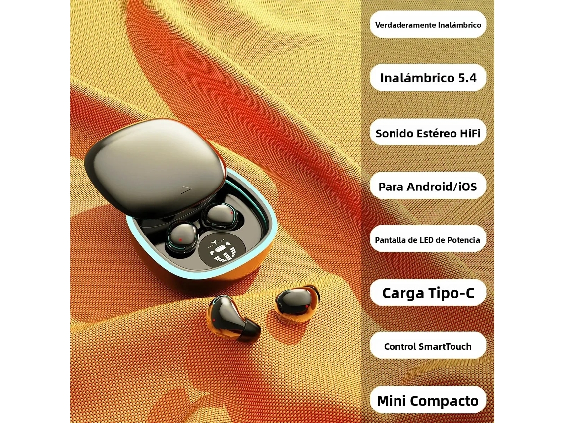 (negro) Mini Auriculares Intraaurales Inalámbricos Bluetooth Ultrapequeños Con Cancelación De Ruido