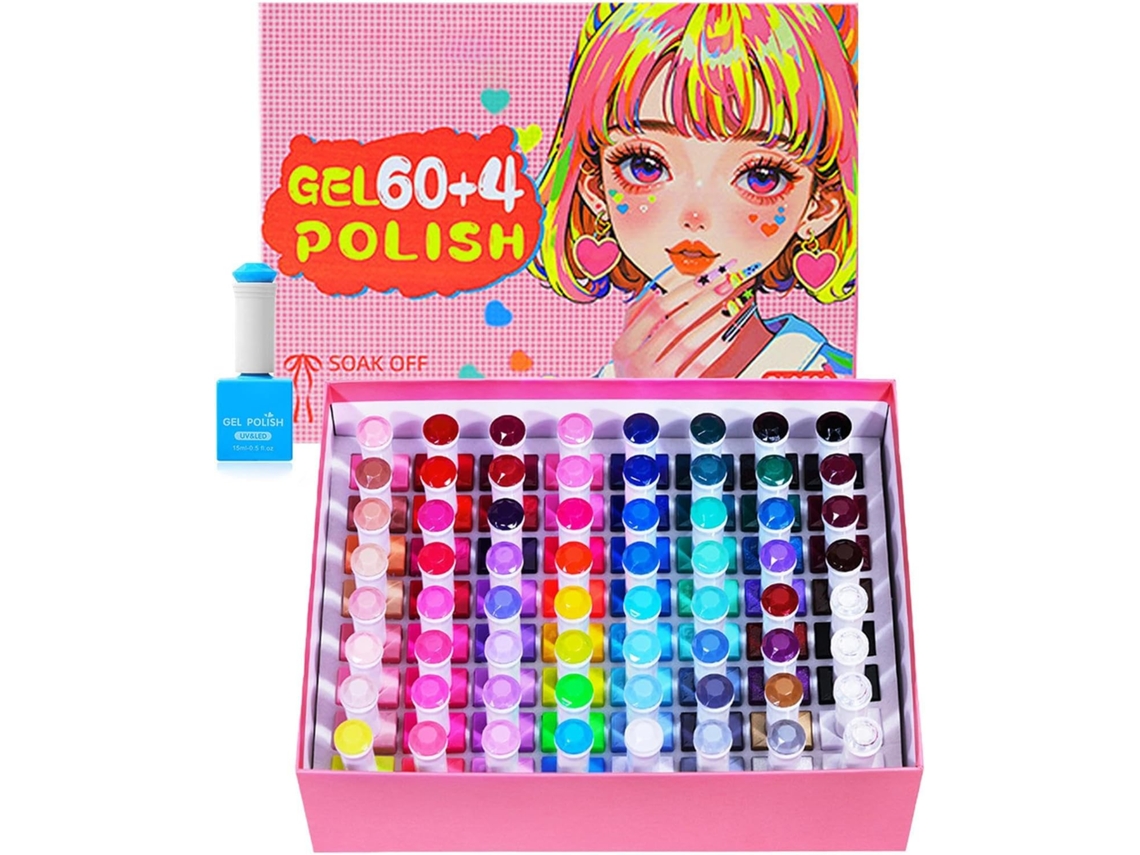 Kit De Vernis A Ongles Gel – Collection Beauté Longue Tenue 60 Couleurs Séchage Rapide, Texture