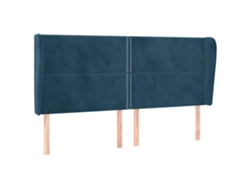 Maison Exclusive - Cabecero Con Orejas De Terciopelo Azul Oscuro 203x23x118/128 Cm