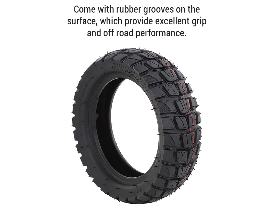 2026-neumático Exterior De Goma Off-road 10 Pulgadas 255x80 Compatible Con Patinete Eléctrico Kugoo M4 Con Buena Adherencia