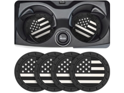 Juego de 4 portavasos para coche con bandera americana, antideslizantes y a prueba de golpes TRUYUETY