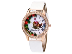 Reloj De Pulsera Analógico De Cuarzo Para Mujer Zhoulianfa Con Correa De Piel Sintética Blanca.