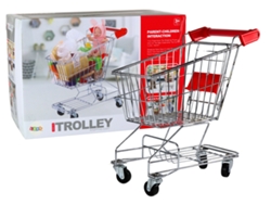 Carrito de la compra, cesta metálica infantil, color plateado, grande B.active