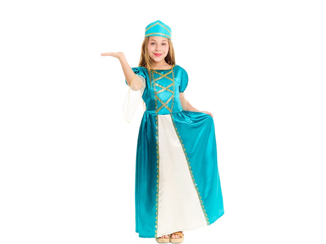 Disfraz de Princesa Medieval azul para niña
