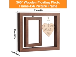Marco de amor romántico, regalo de aniversario personalizado para él, su novio o novia, marco de fotos de madera de doble cara con colgante en forma d EIOORORRIY