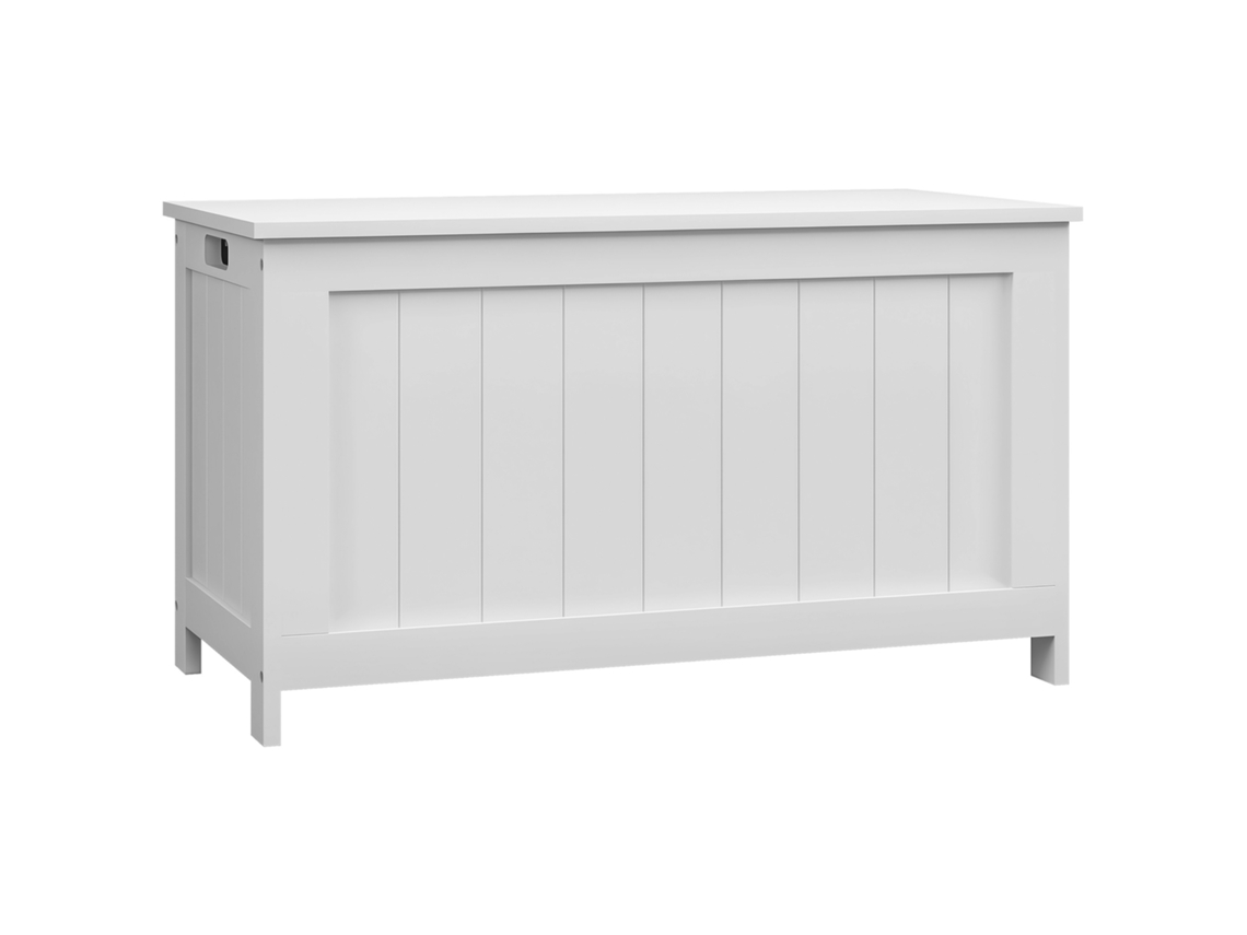 Baúl de almacenamiento de juguetes de MDF con 2 asas, 81x40x46 cm, blanco
