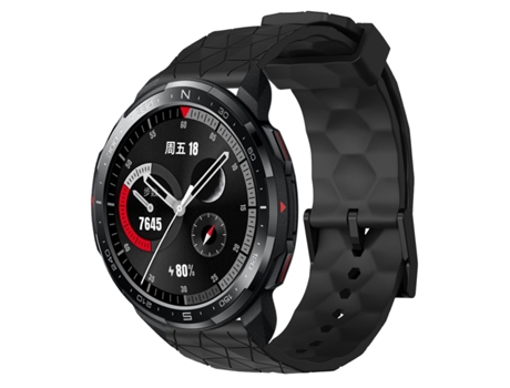 Correa de reloj inteligente para Honor Watch GS Pro de 22 mm de silicona de color sólido con patrón de fútbol (negro)