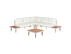 Juego de Exterior de Estilo Moderno BELIANI Corato de Madera de Acacia Blanco 257X257X80