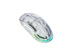 Ratón inalámbrico Bluetooth transparente Yizhood Sc660, conexión de tres modos, carga, luz de fondo, ajuste de DPI de seis velocidades, ligero, blanco