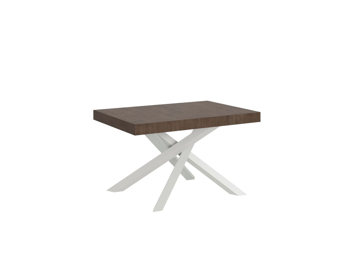 Mesa Extensible 130/390x90 cm Volantis Patas Blancas Nogal Itamoby