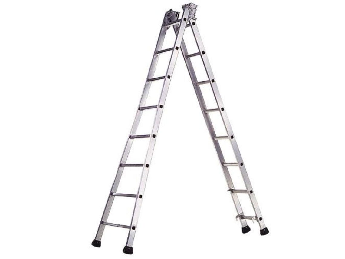 Escalera aluminio industrial pronor 2 tramos 10+10 peldaños