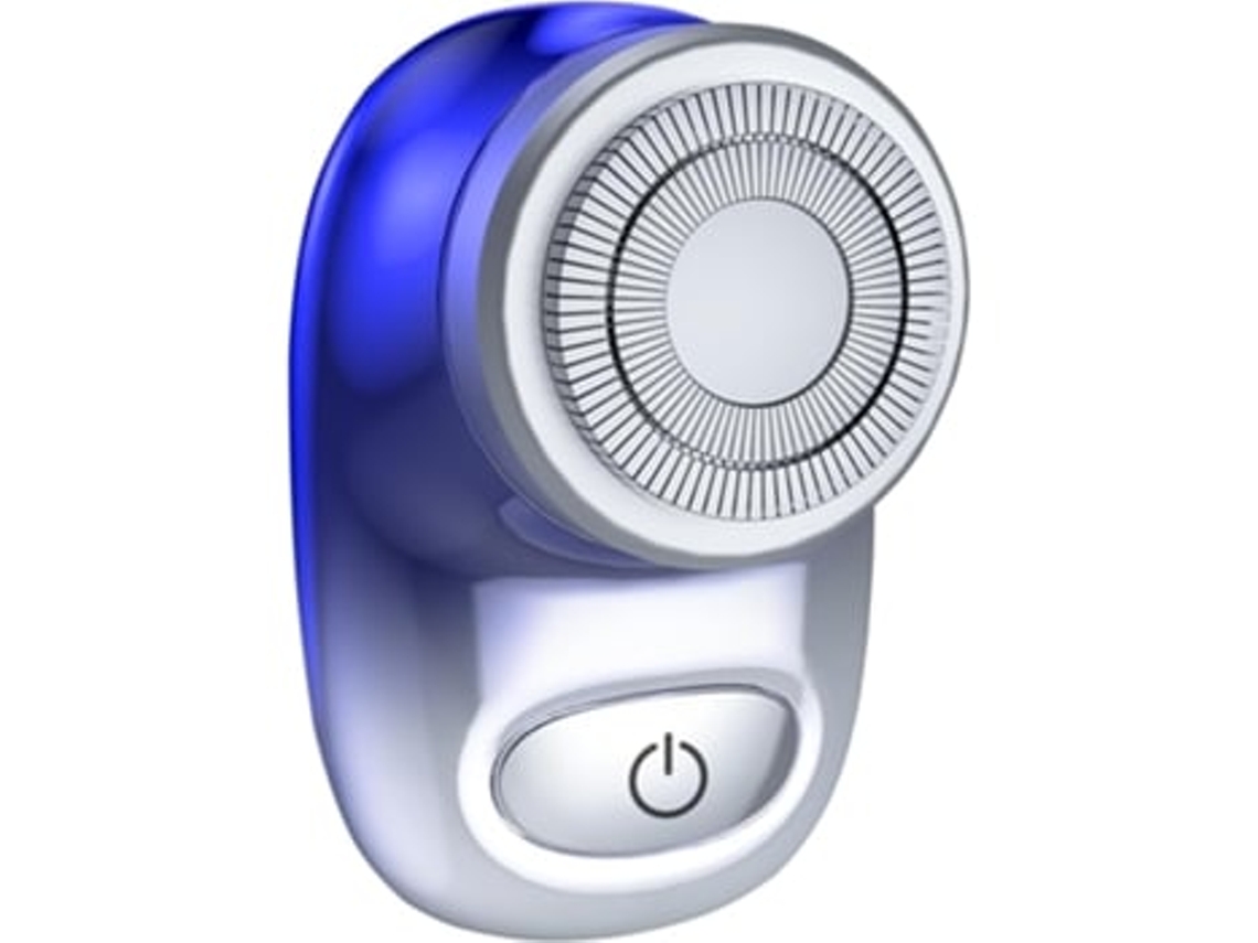 Mini afeitadora eléctrica de bolsillo para hombres y mujeres, recargable, fácil de usar, con un botón, color azul Chaberlu