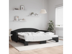 Sofá Cama Nido Con Colchón Tela Negro 100x200 Cm
