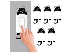 5 Pegatinas De Interruptor De Gato Negras Removibles, Decoración De Halloween Para Pared