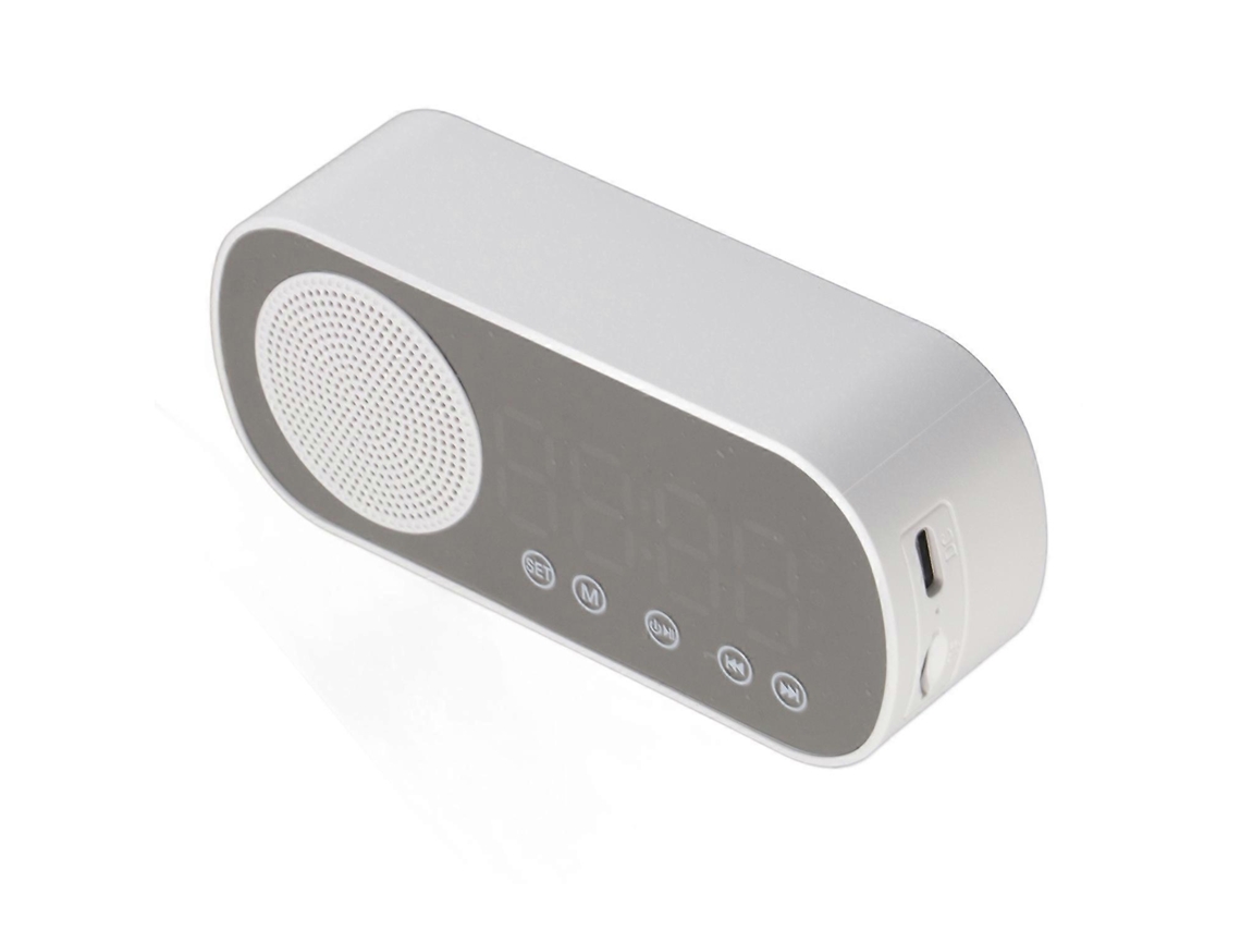 Reloj despertador digital con radio FM de alta fidelidad y altavoz Bluetooth 5.0 recargable, reloj de espejo para leer y viajar. Chennnls