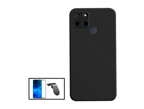 Kit De Película De Vidrio Templado De Cubierta Completa 5D Soporte Magnético De Silicona Líquida L Coche De Conducción Segura Para Realme Narzo 50A...