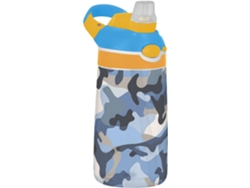 Botella de agua con tapa a prueba de fugas y asa para senderismo (sin marca)
