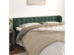 Cabecero De Terciopelo Verde Oscuro 203x23x78/88 Cm