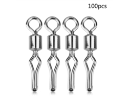 Anub 100 piezas de eslabones giratorios de acero inoxidable para pesca, conectores de señuelos de alta resistencia 6