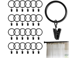 25 anillas para cortinas con clips, anillas metálicas para cortinas con clips, anillas para cortinas con diámetro Vayotoy