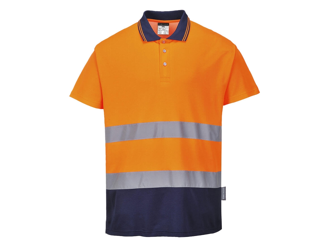 Polo de algodón bicolor - Estilo y comodidad, azul marino y amarillo / XXL